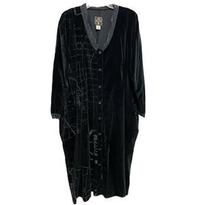 Artsy Visual Professional Womens Velvet Button Dress One Size Black Avant Garde